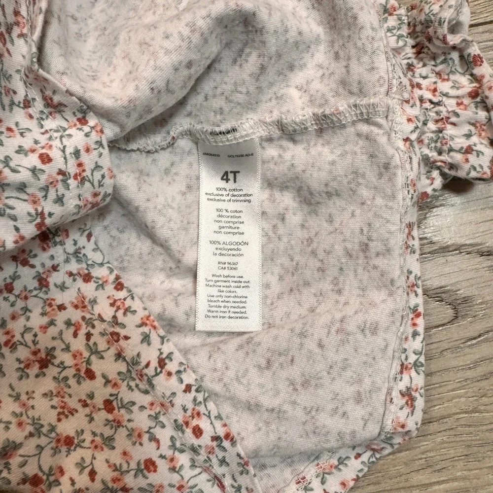OshKosh Floral Print Long Sleeve Top Girls Shirt Casual Cute‎ 4T